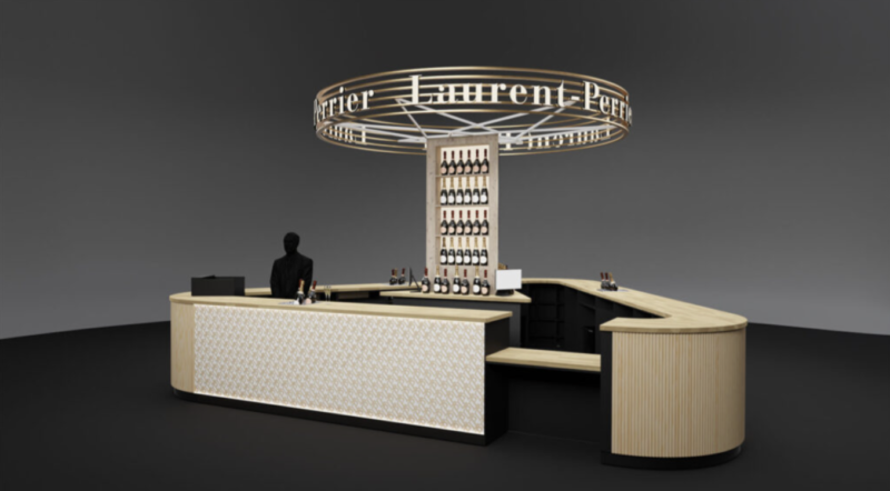 Laurent-Perrier champagne bar counter display